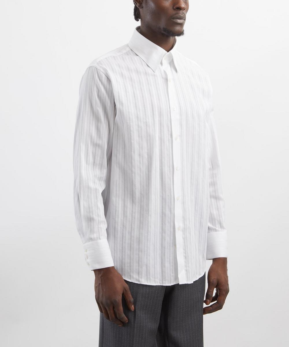 Liberty London Carter Young White Tonal Stripe Business Shirt