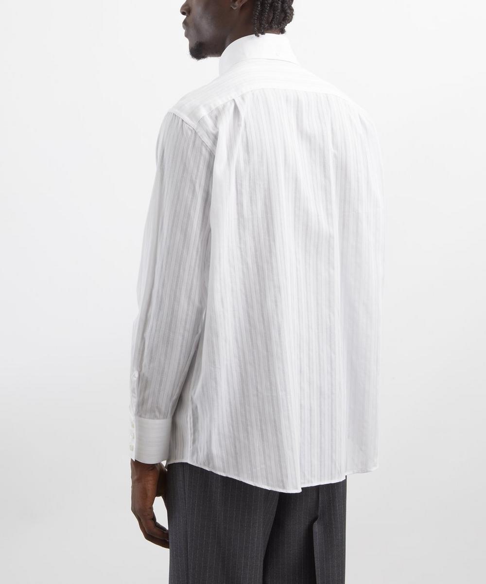 Liberty London Carter Young White Tonal Stripe Business Shirt