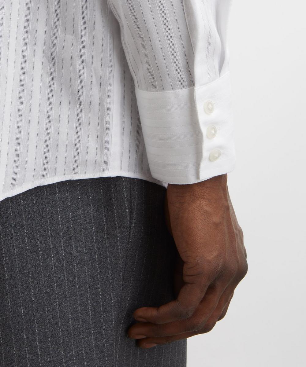 Liberty London Carter Young White Tonal Stripe Business Shirt