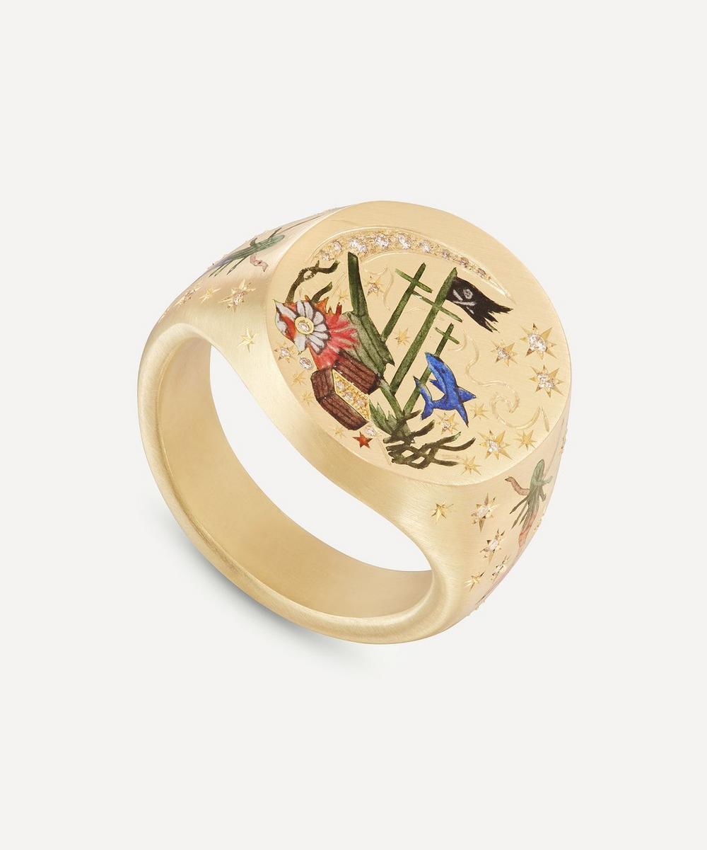 Liberty London Cece Jewellery 18ct Gold A Sailor’s Superstition Signet Ring