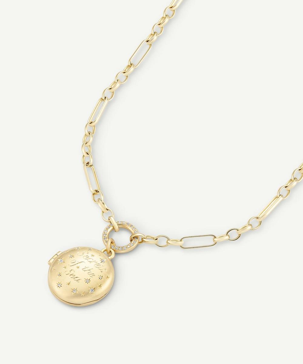 Liberty London Cece Jewellery 18ct Gold Secrets Of The Sea Locket Necklace