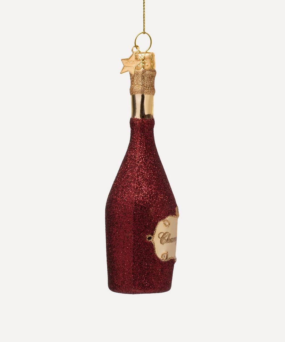 Liberty London Christmas Champagne Bottle Glass Ornament