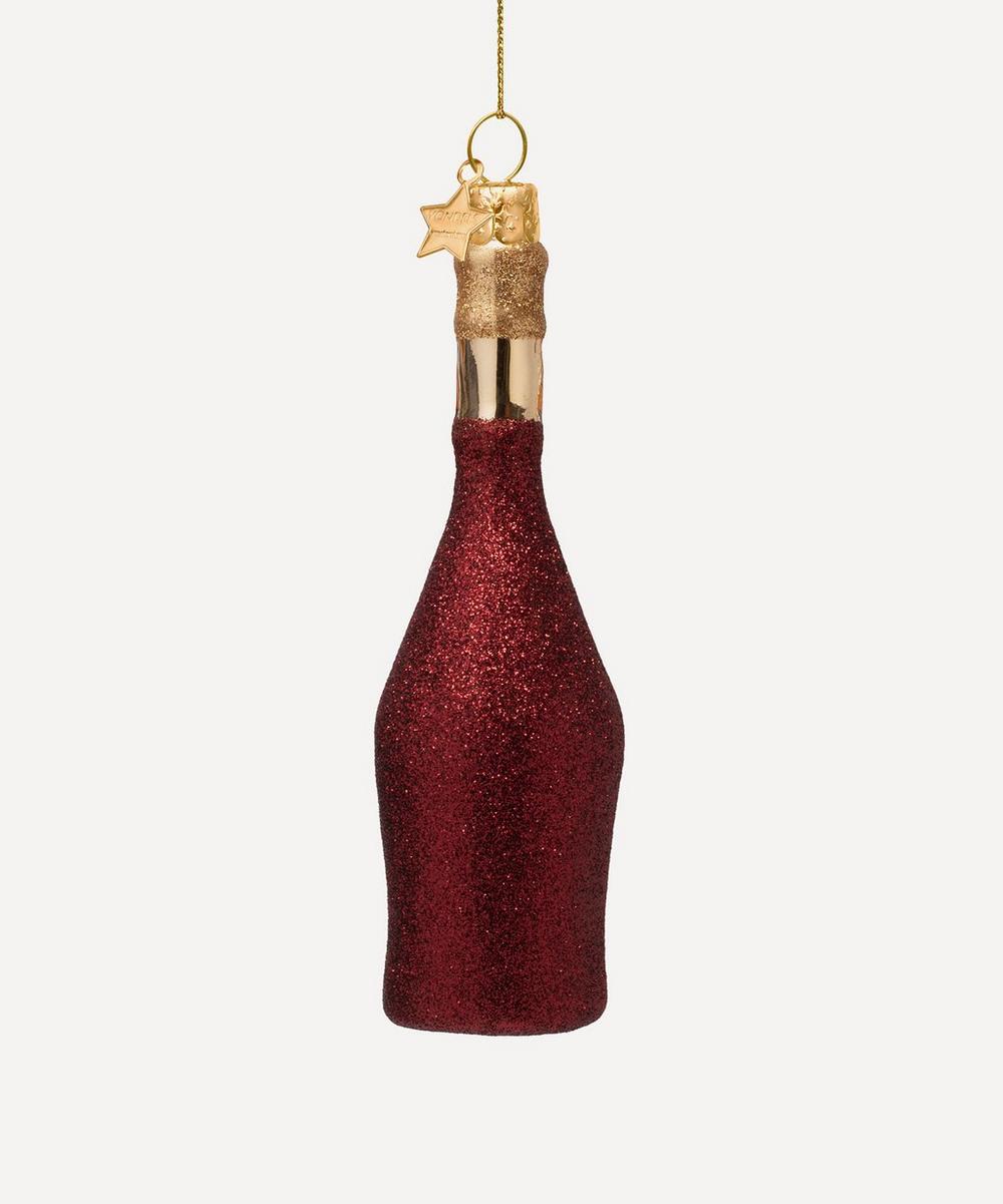 Liberty London Christmas Champagne Bottle Glass Ornament