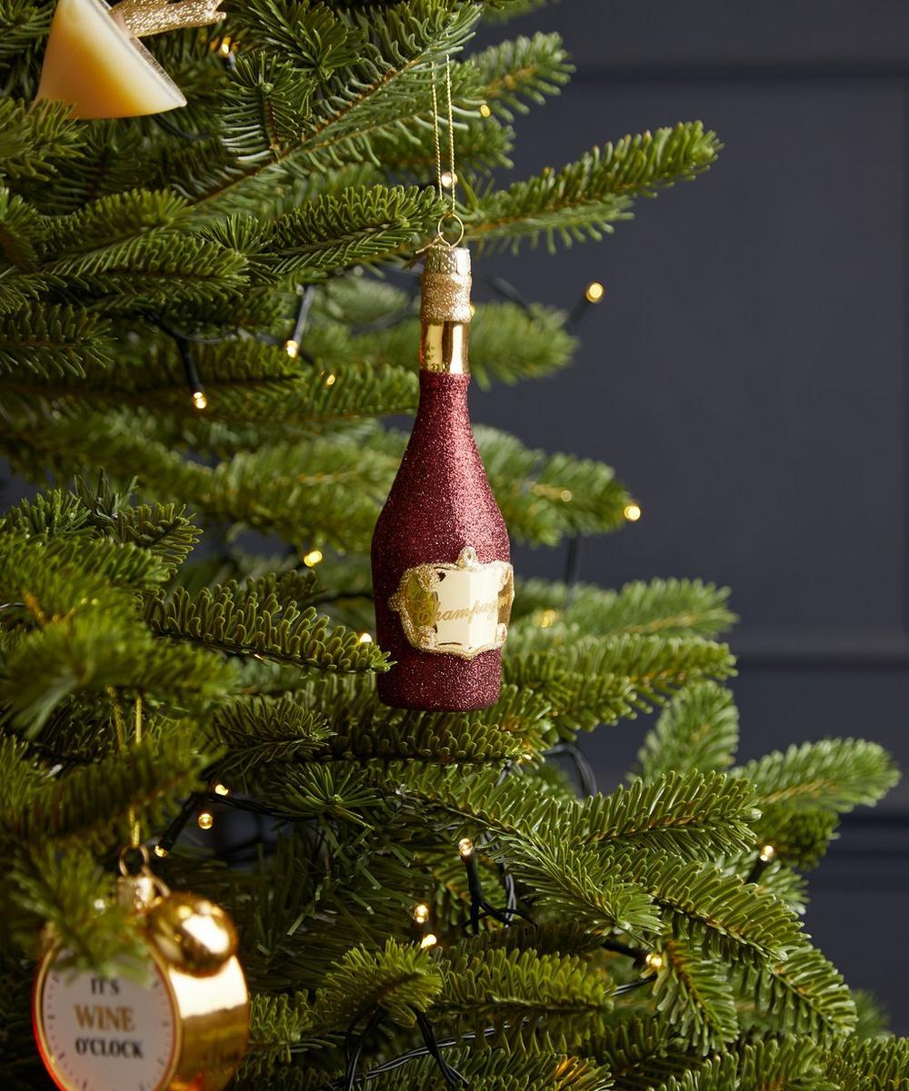 liberty london Christmas Champagne Bottle Glass Ornament
