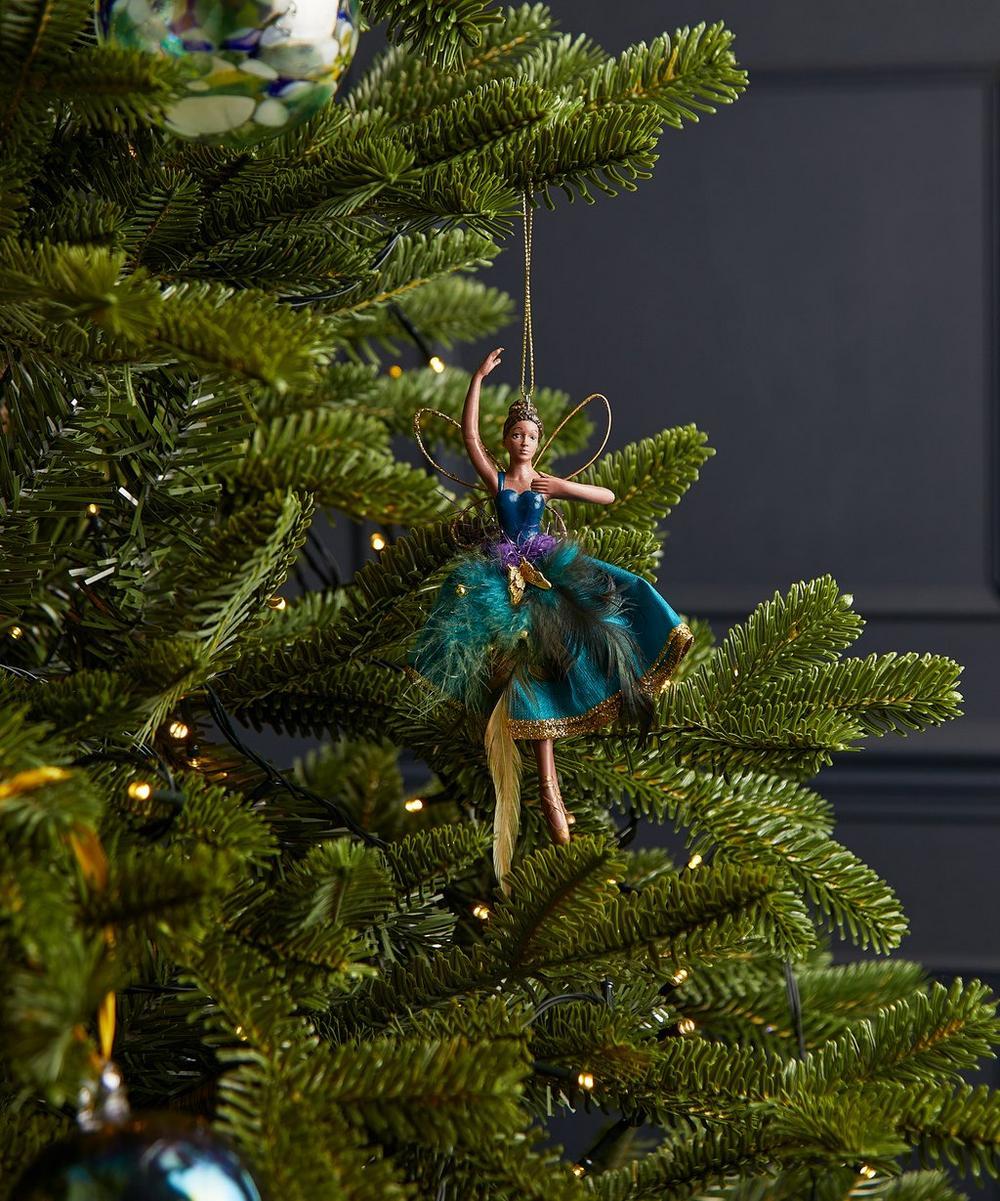 liberty london Christmas Fairy in Purple Feather Skirt Ornament Set of 2