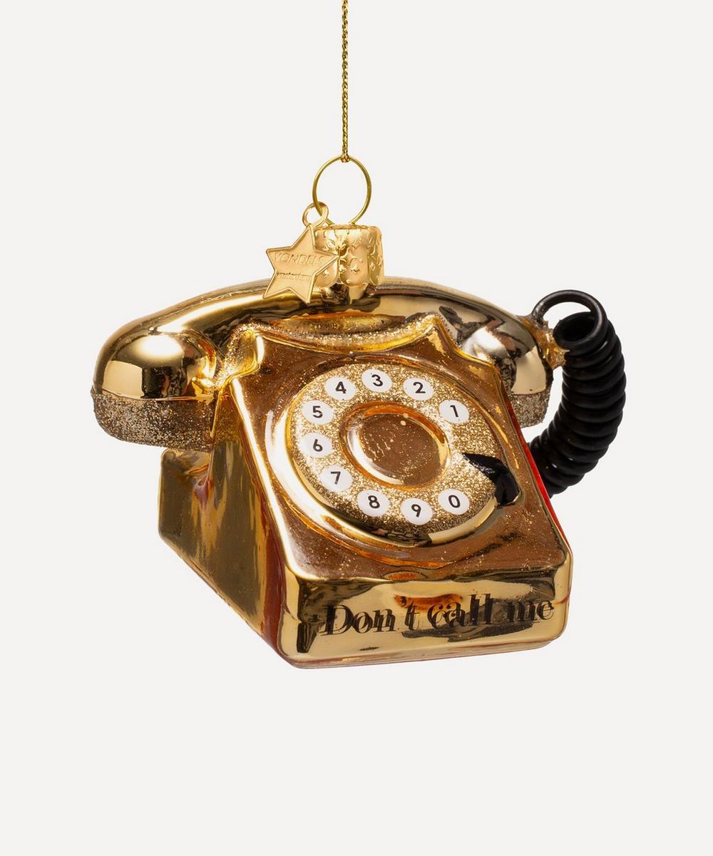 Liberty London Christmas Gold Vintage Telephone Glass Ornament