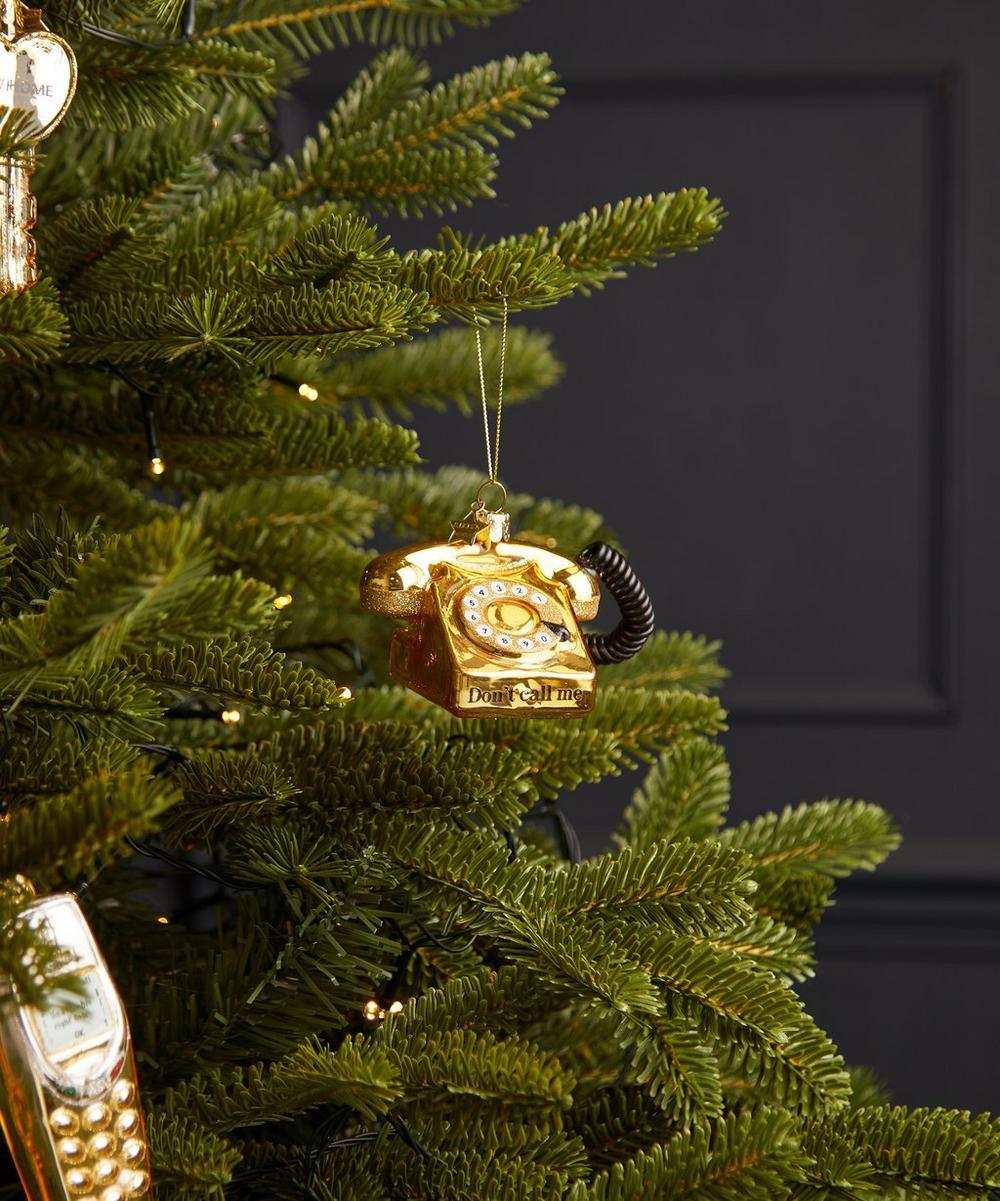 liberty london Christmas Gold Vintage Telephone Glass Ornament