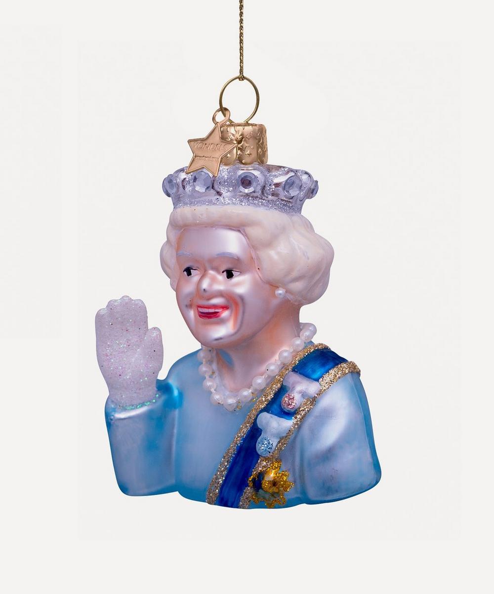 Liberty London Christmas Queen Elizabeth II Glass Ornament