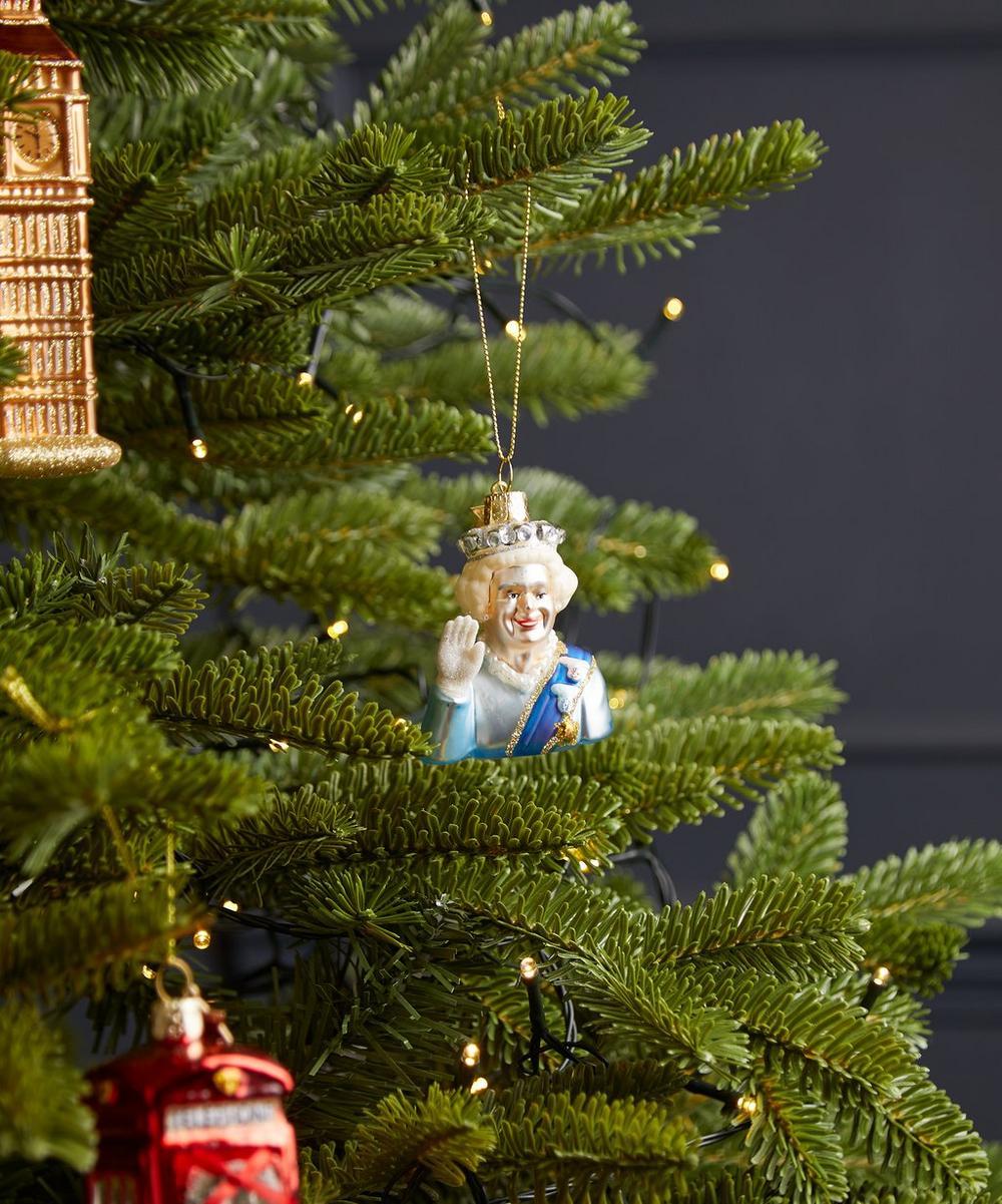 liberty london Christmas Queen Elizabeth II Glass Ornament
