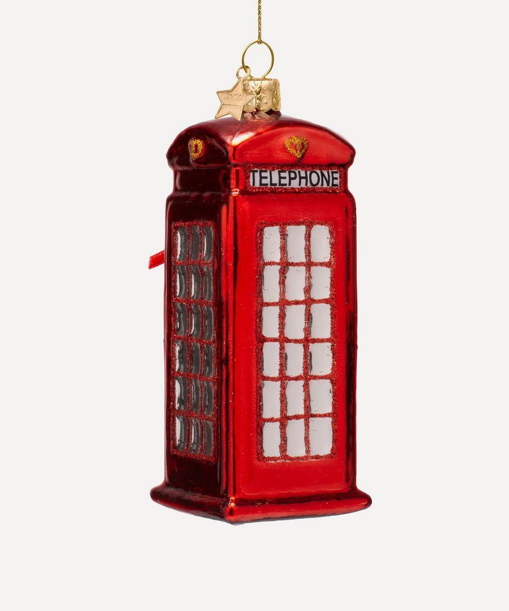 Liberty London Christmas Red Phone Box Glass Ornament