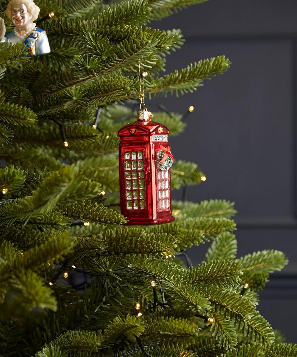 liberty london Christmas Red Phone Box Glass Ornament