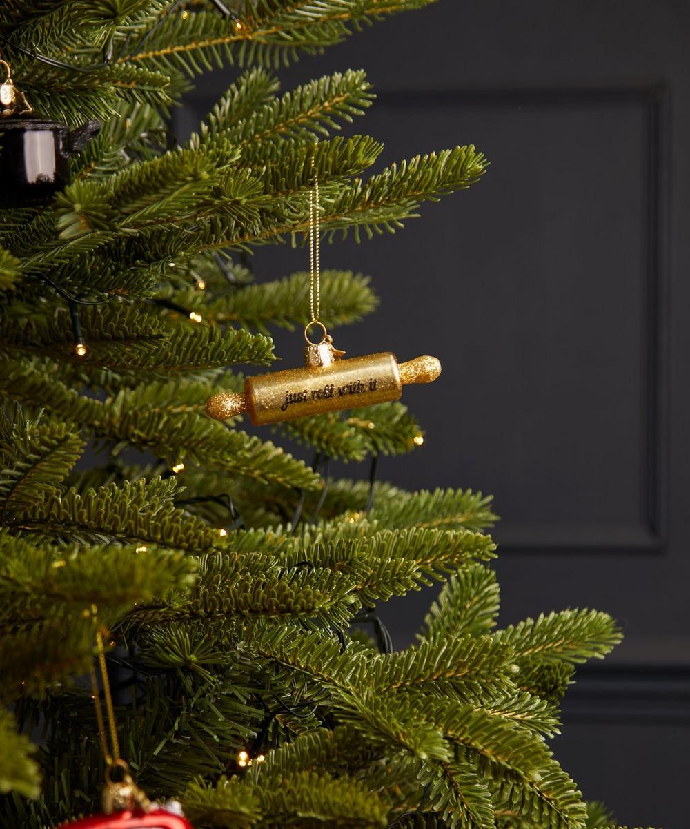 liberty london Christmas Rolling Pin Glass Ornament