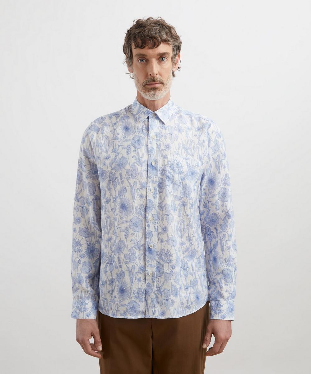 Liberty London Classic Fit Hemp Shirt In Mono Muse Large