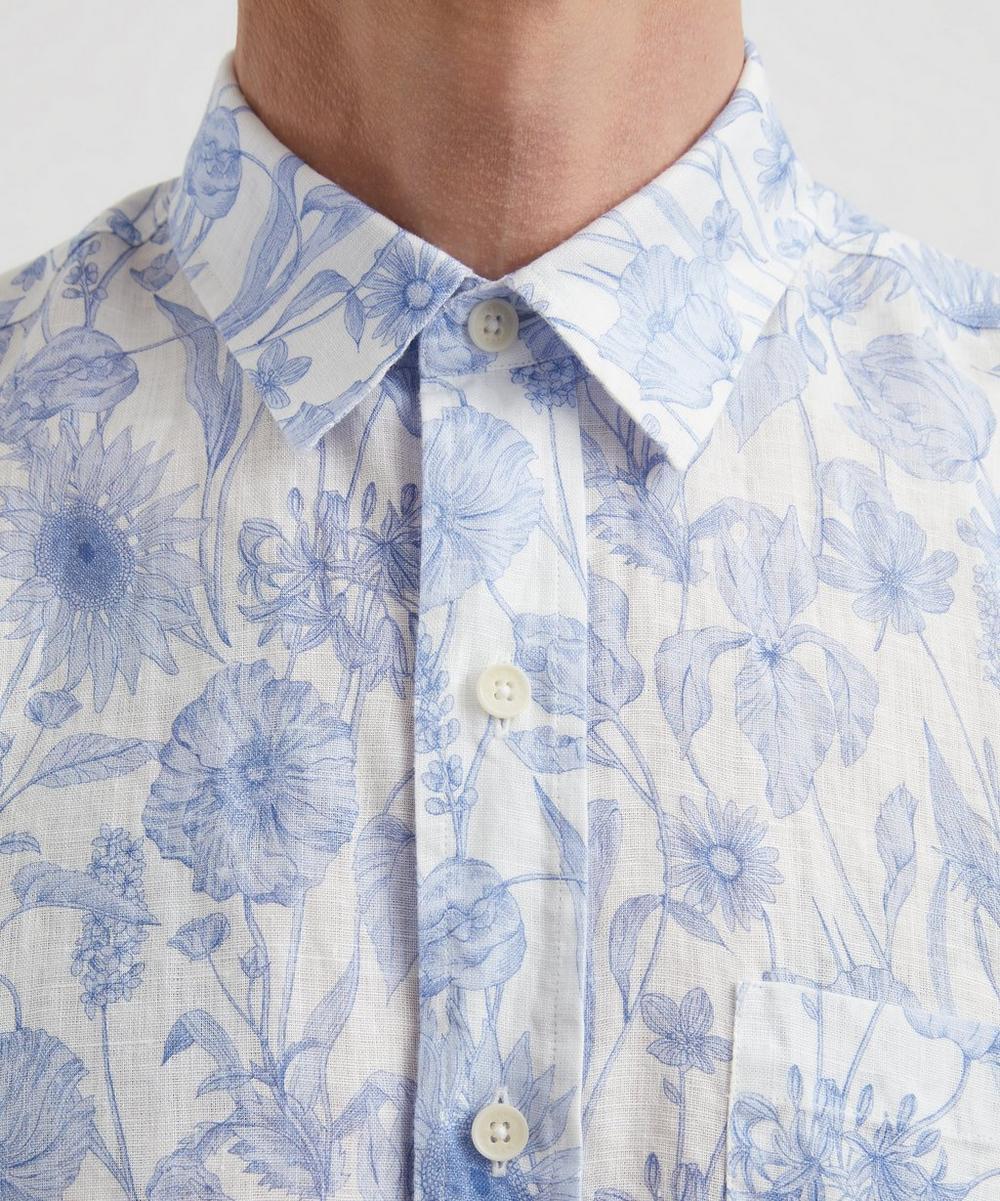 Liberty London Classic Fit Hemp Shirt In Mono Muse Large