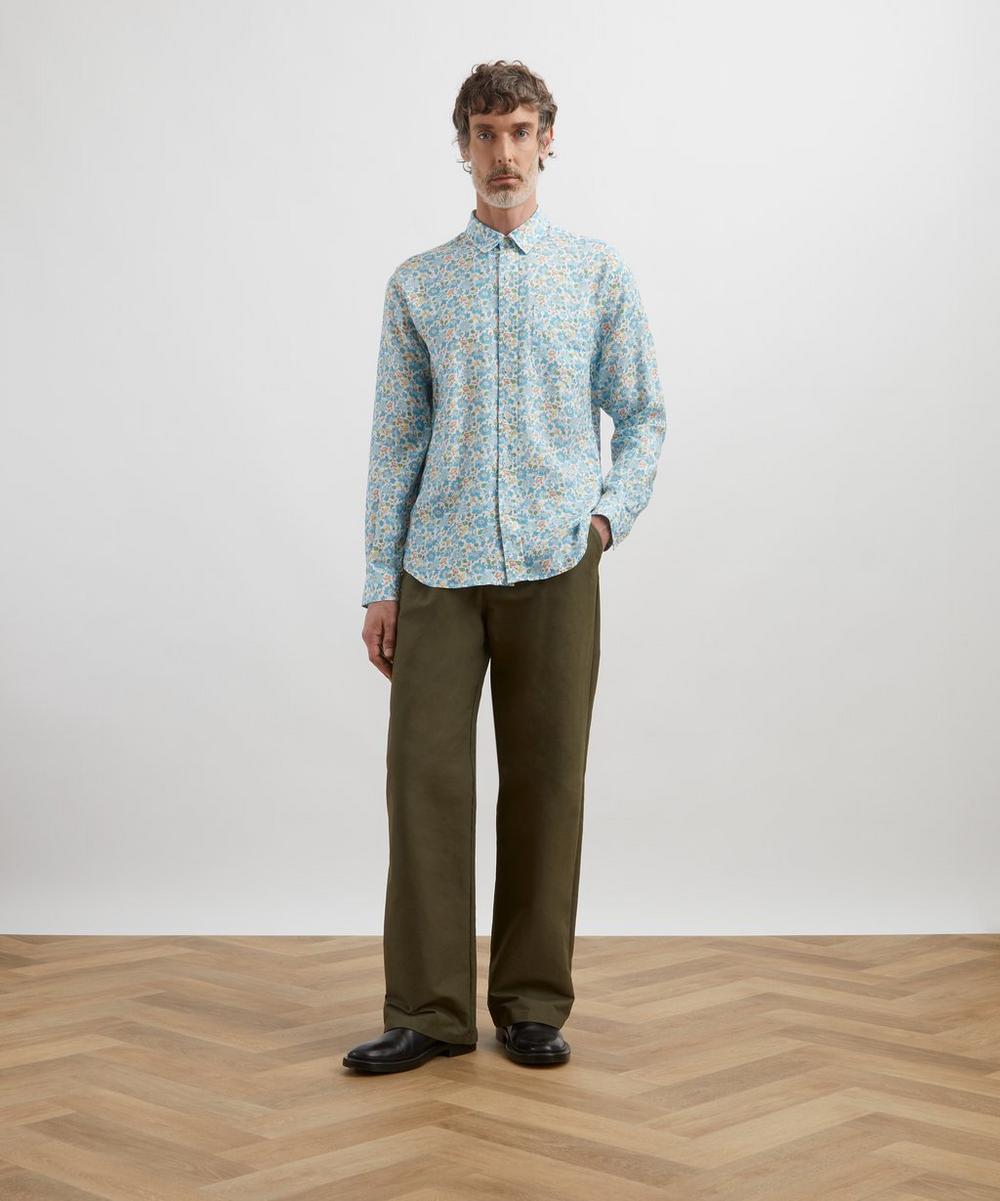 liberty london Classic Fit Hemp Shirt in Stoneley Rose