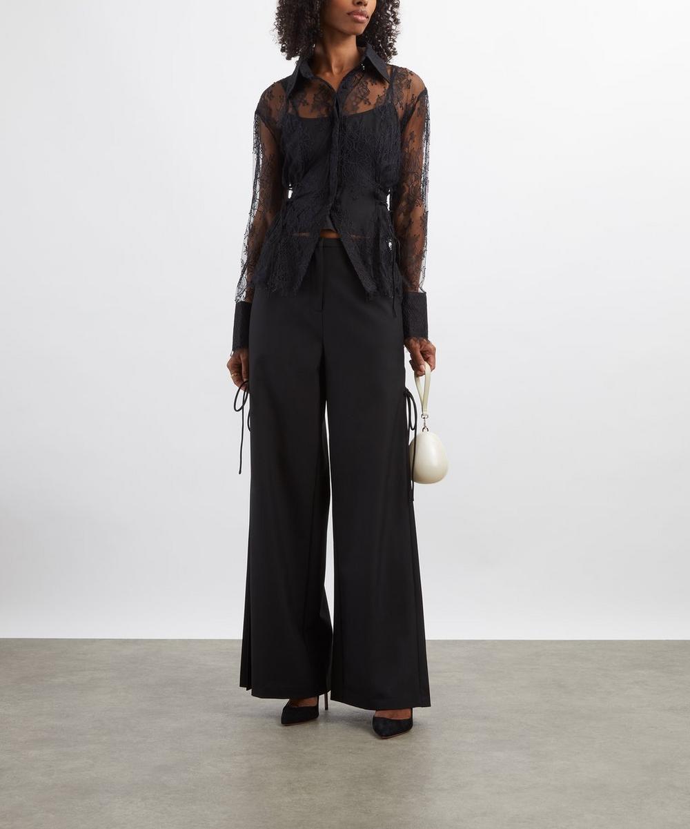 liberty london Clea Carlos Side Tie Wide Leg Trousers