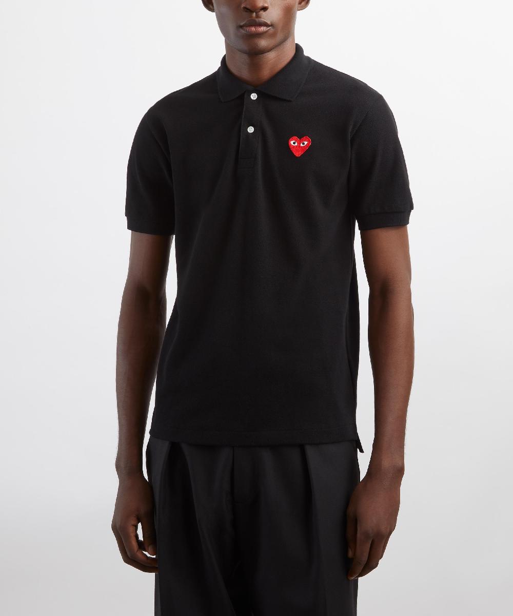 Liberty London Comme Des Garçons Play Red Heart Logo Polo Shirt