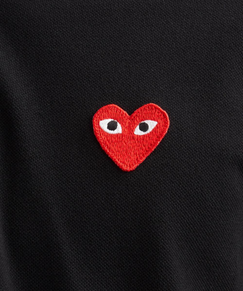 Liberty London Comme Des Garçons Play Red Heart Logo Polo Shirt