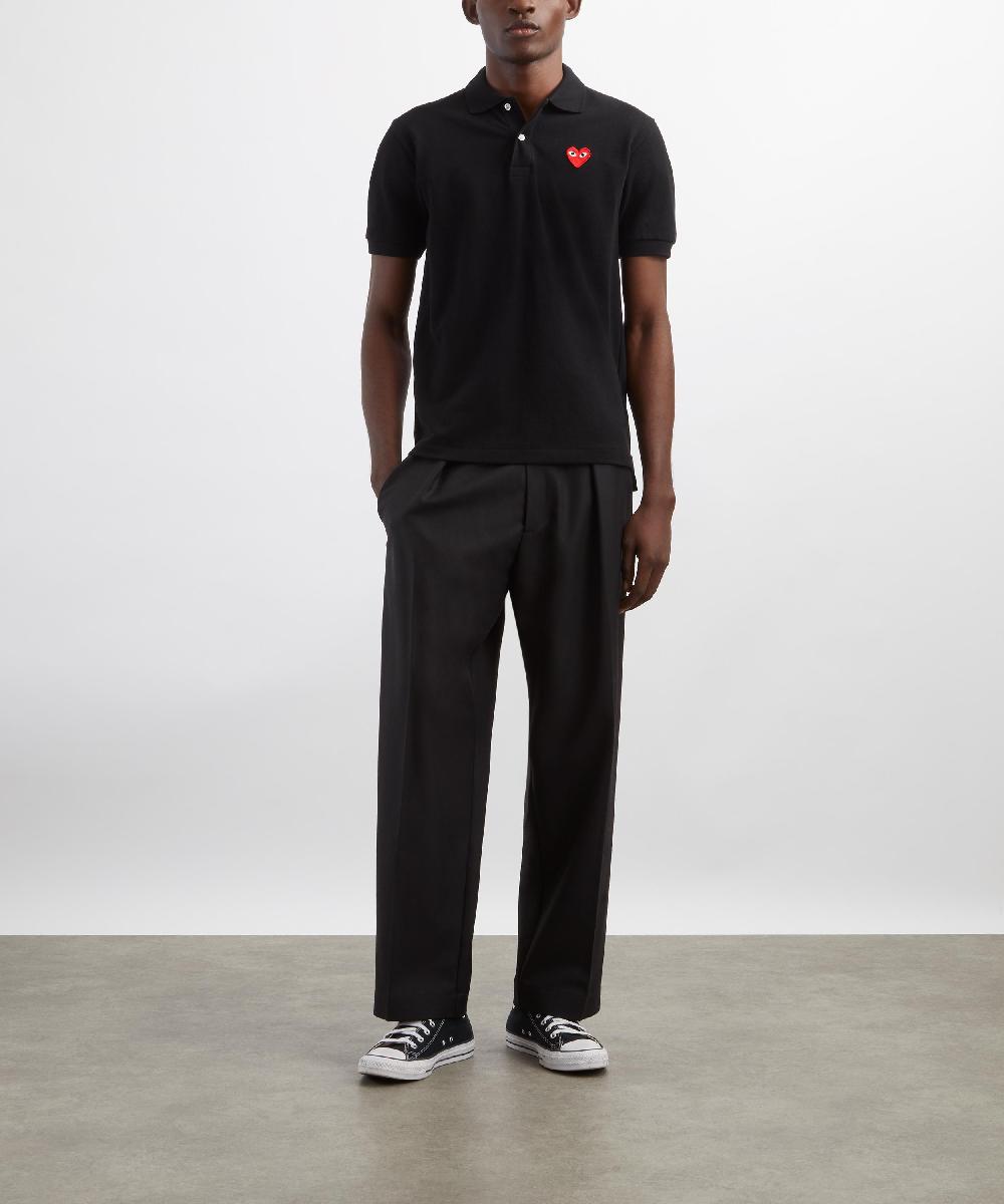 liberty london Comme des Garçons Play Red Heart Logo Polo Shirt