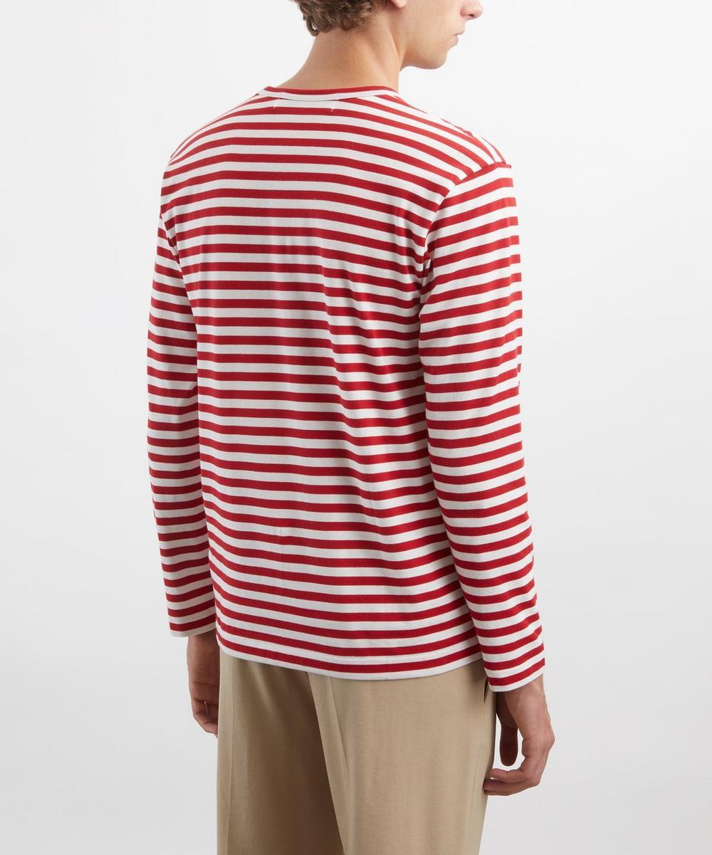 Liberty London Comme Des Garçons Play Red Stripe Long-Sleeve Heart Logo T-Shirt