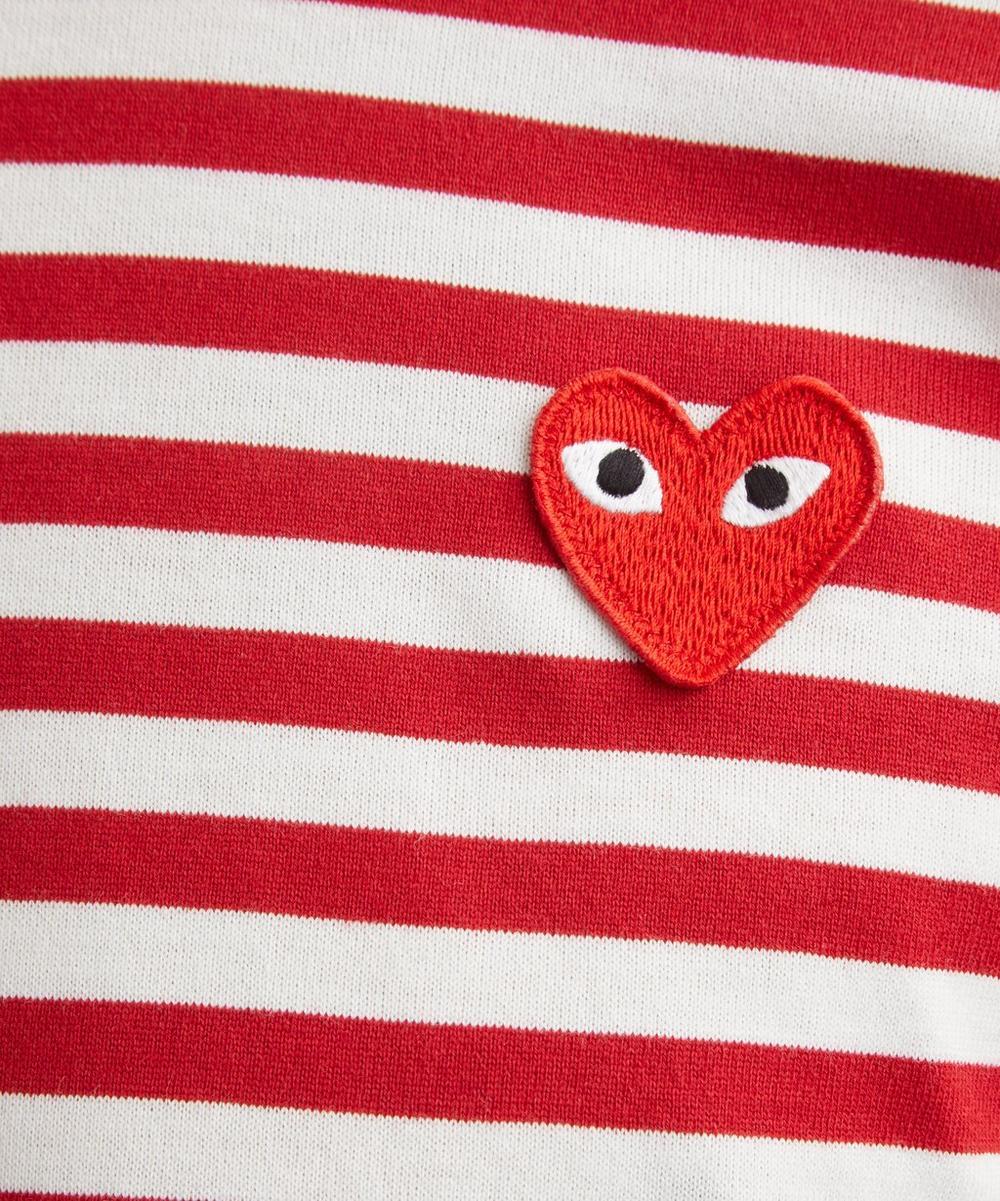 Liberty London Comme Des Garçons Play Red Stripe Long-Sleeve Heart Logo T-Shirt