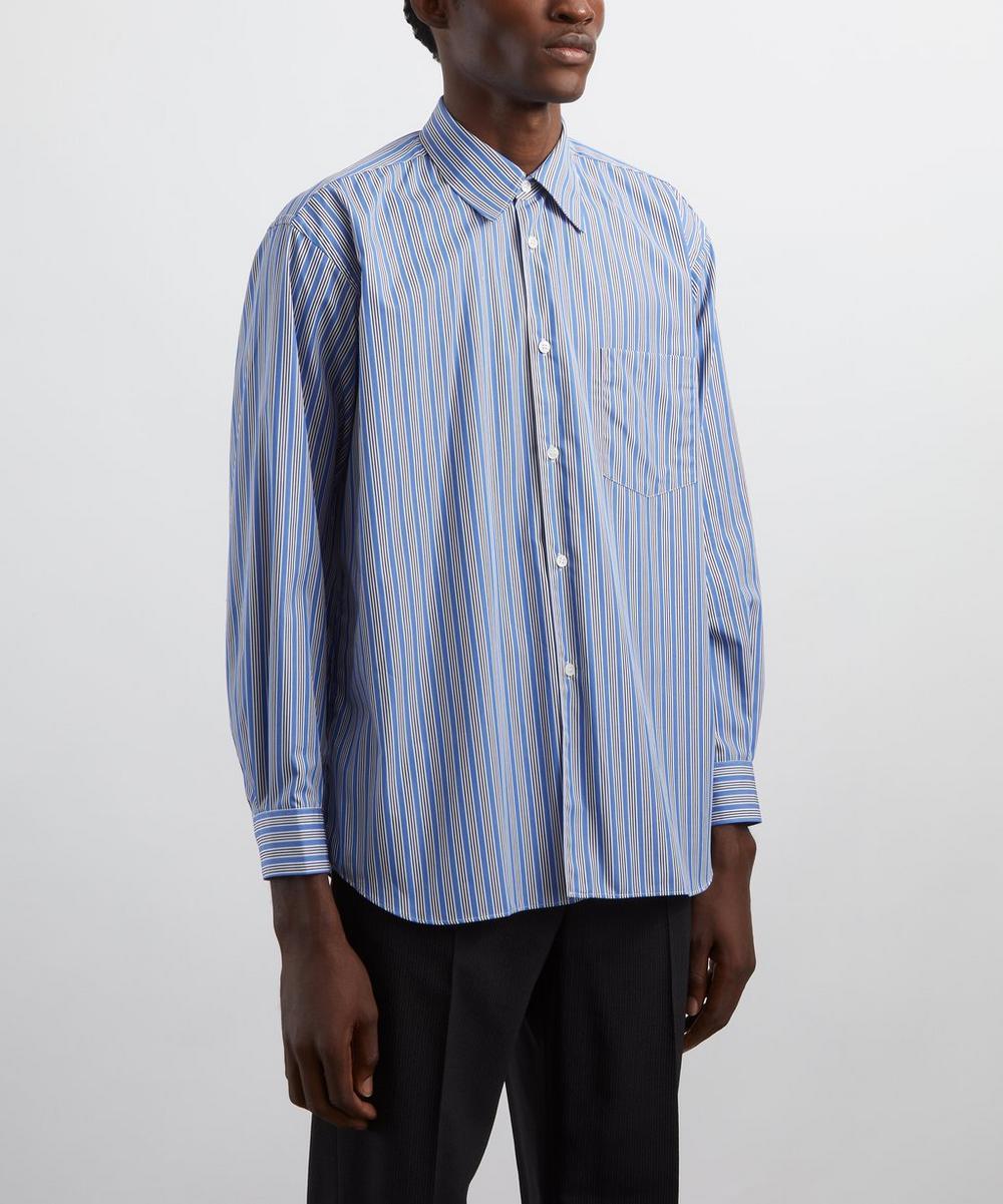 Liberty London Comme Des Garçons Shirt Wide Blue Stripe Shirt