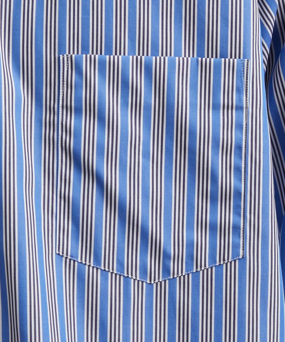 Liberty London Comme Des Garçons Shirt Wide Blue Stripe Shirt
