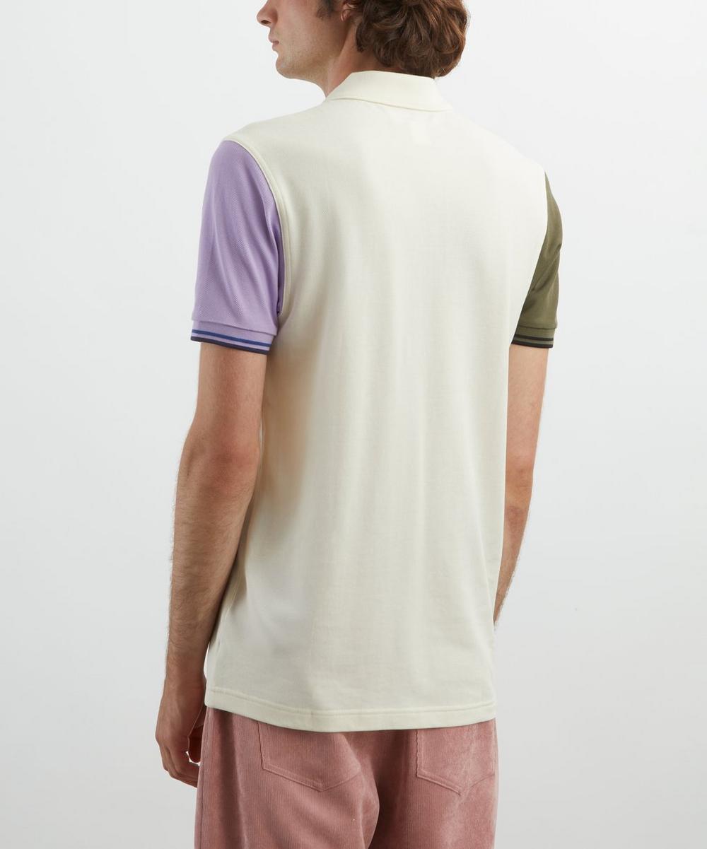 Liberty London Comme Des Garçons Shirt X Fred Perry Colour Block Ecru Polo Shirt