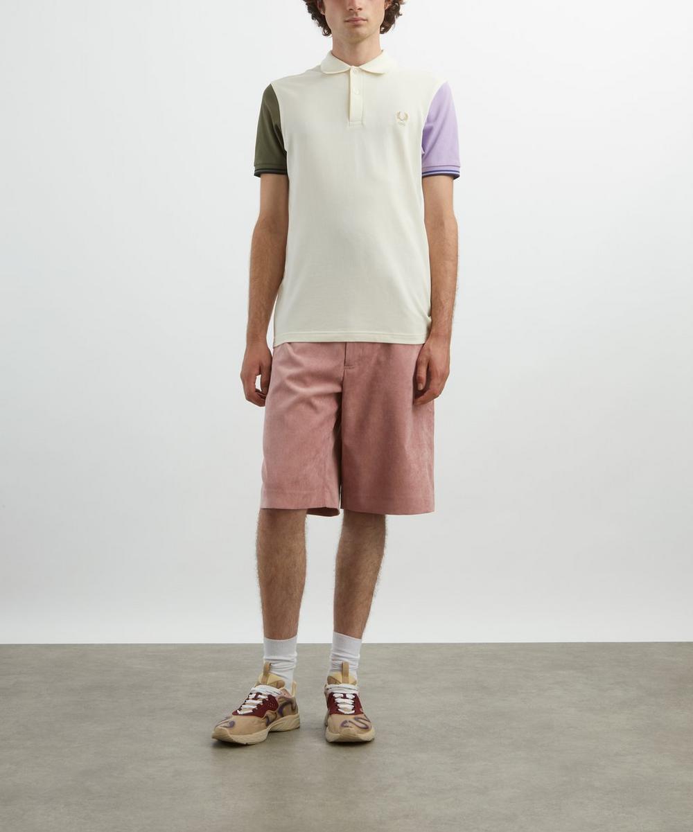 liberty london Comme des Garçons Shirt x Fred Perry Colour Block Ecru Polo Shirt