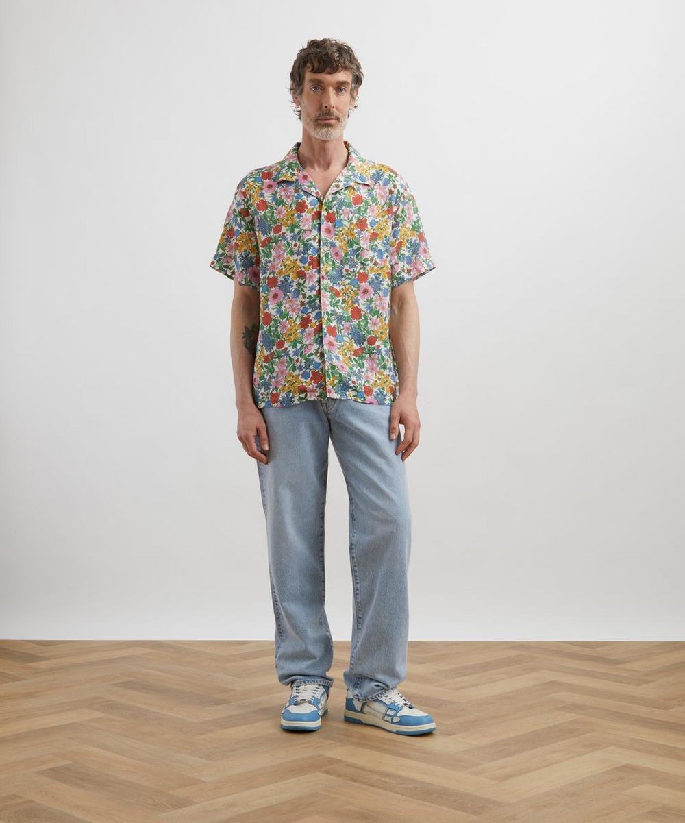 liberty london Cuban Collar Hemp Shirt in Clarabell