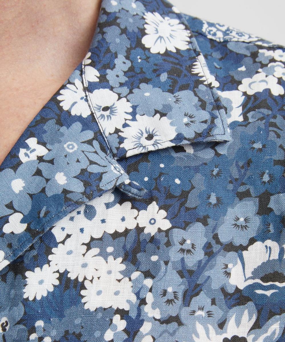 Liberty London Cuban Collar Hemp Shirt In Thorpe Spring Texture