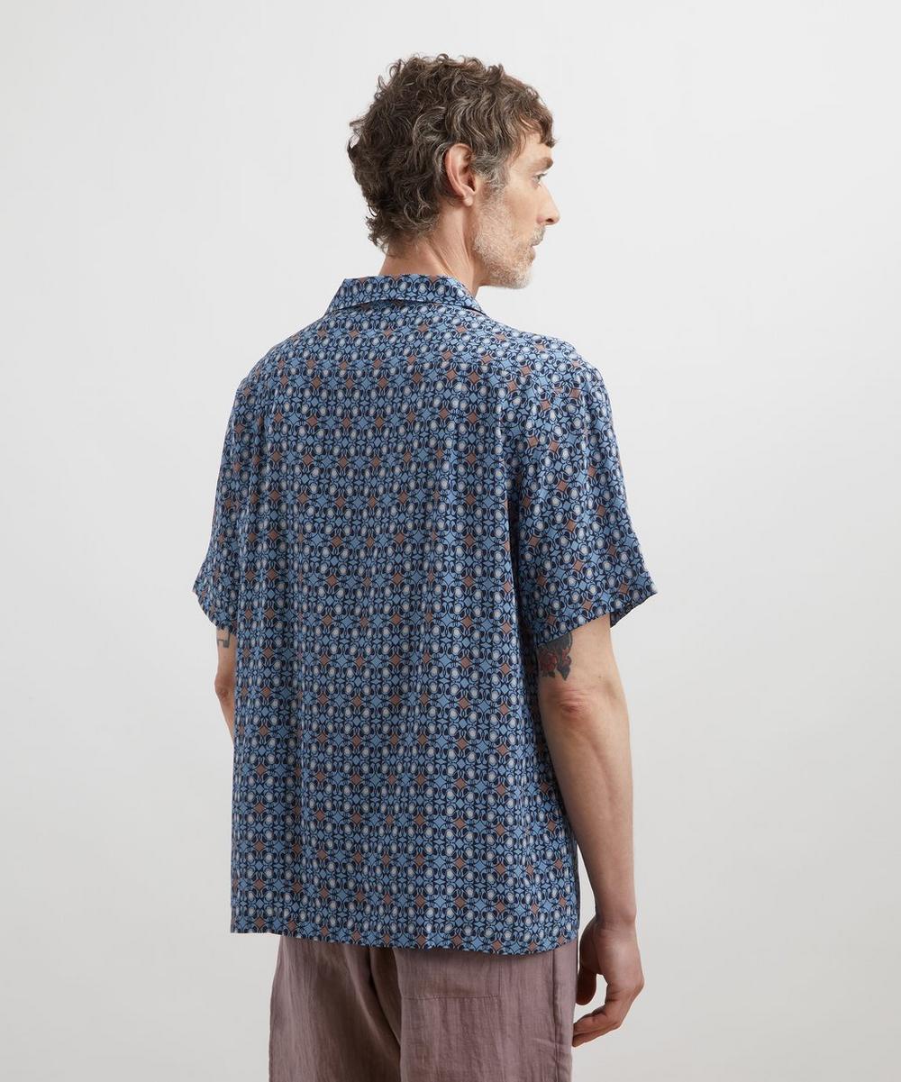 Liberty London Cuban Collar Silk Shirt In Nouveau Brooch