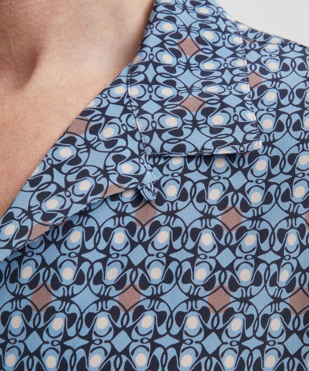 Liberty London Cuban Collar Silk Shirt In Nouveau Brooch