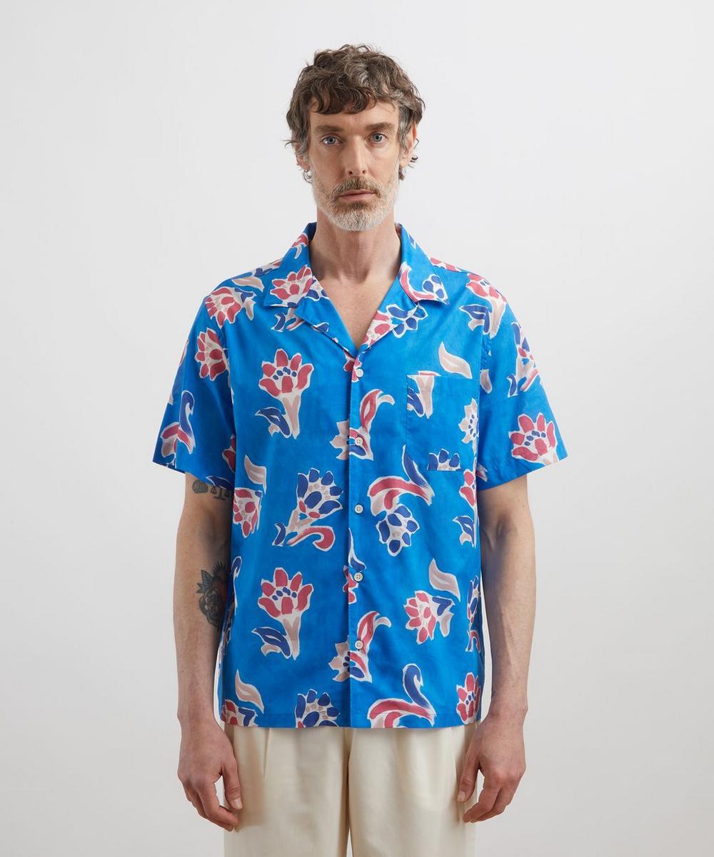 Liberty London Cuban Collar Tana Lawn™ Cotton Shirt In Leighton’s Mural