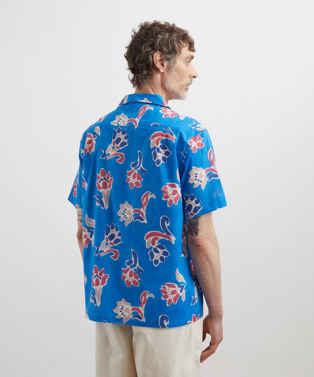 Liberty London Cuban Collar Tana Lawn™ Cotton Shirt In Leighton’s Mural