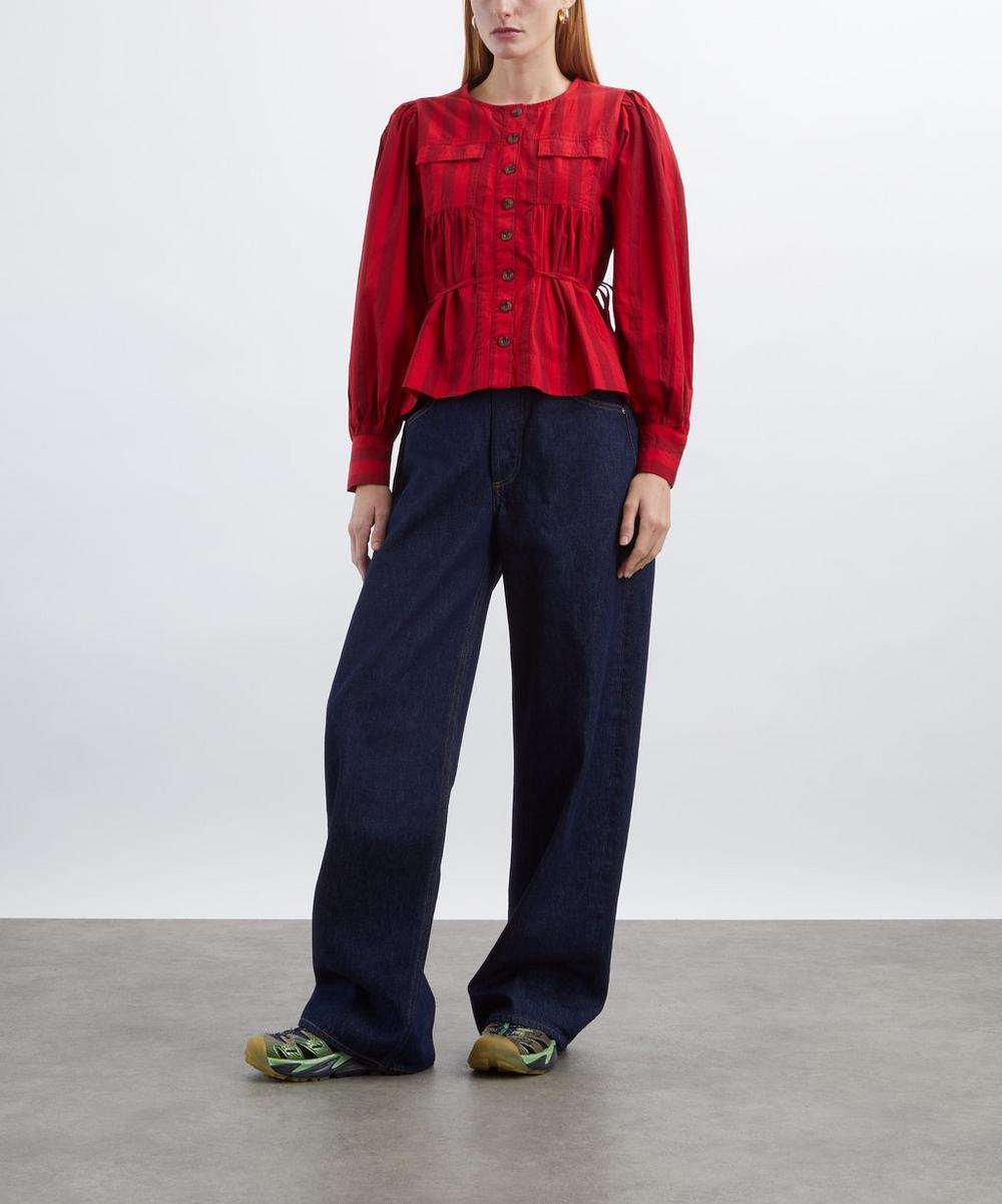 liberty london Damson Madder Charlize Red Stripe Blouse