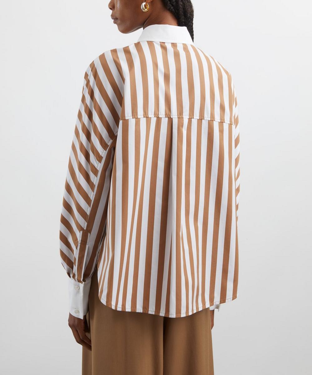 Liberty London Destree White And Camel Striped Shirt