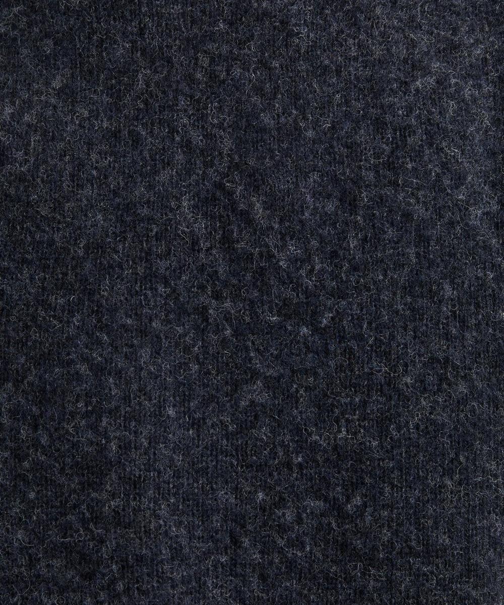 Liberty London Drakes Charcoal Brushed Shetland Crew Neck Jumper