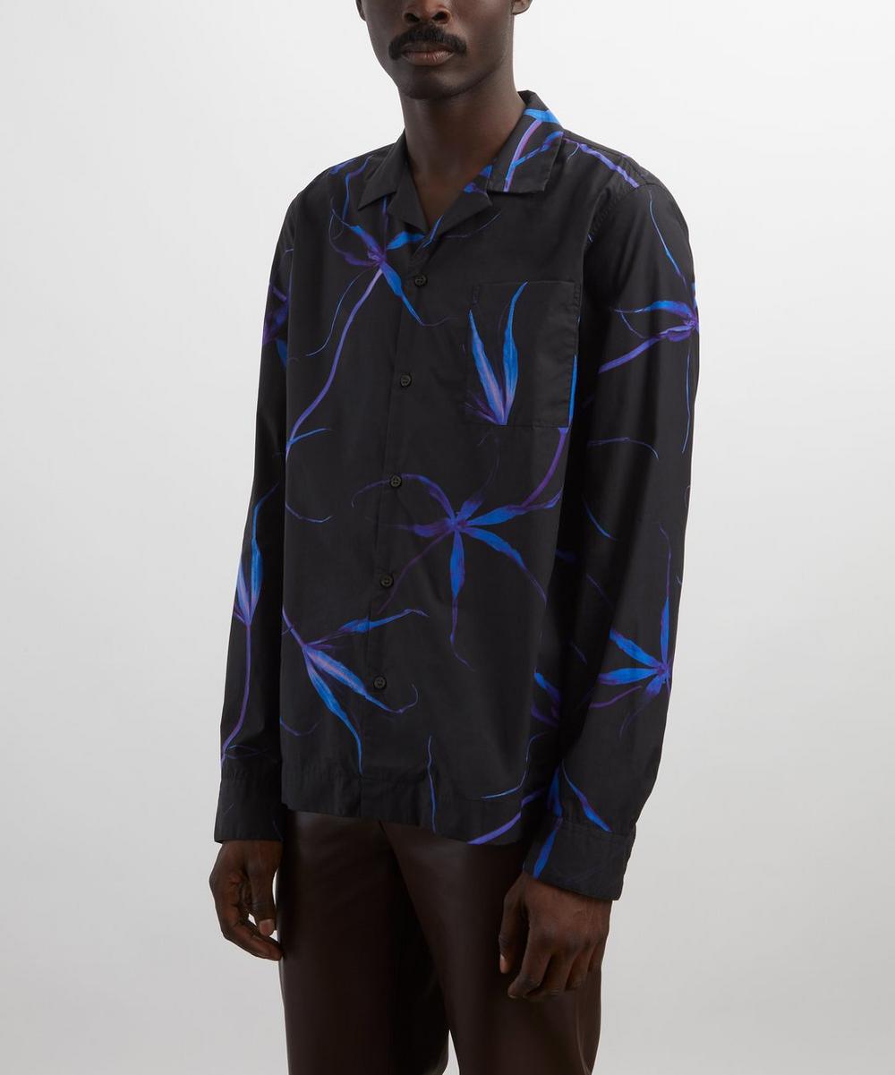 Liberty London Dries Van Noten Black Floral Cotton Shirt