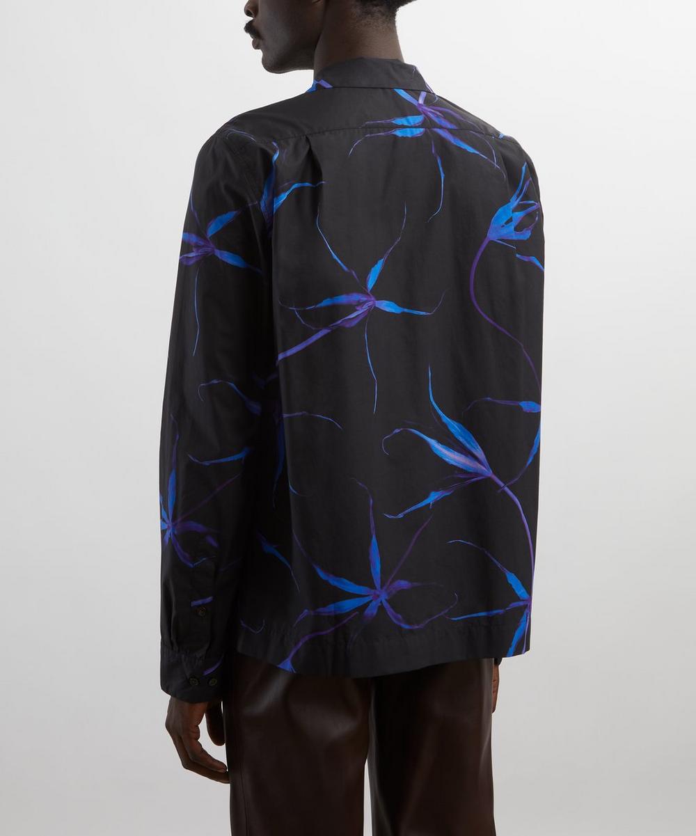 Liberty London Dries Van Noten Black Floral Cotton Shirt