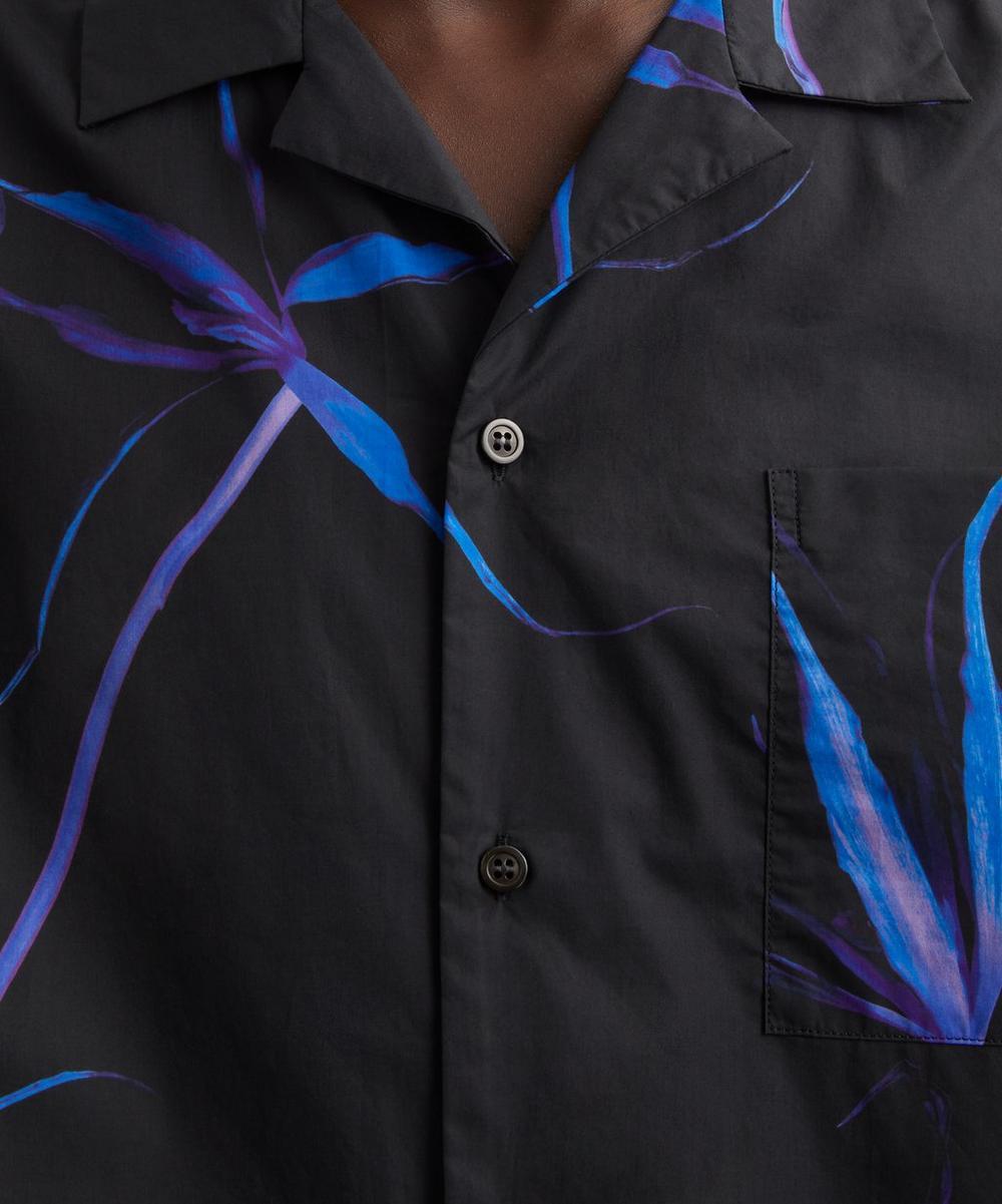 Liberty London Dries Van Noten Black Floral Cotton Shirt