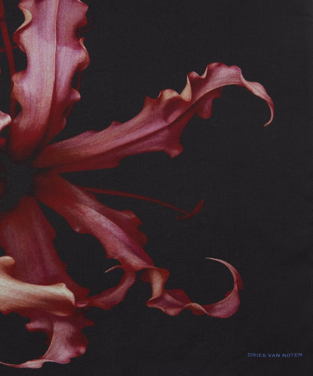Liberty London Dries Van Noten Black Floral Viscose Scarf