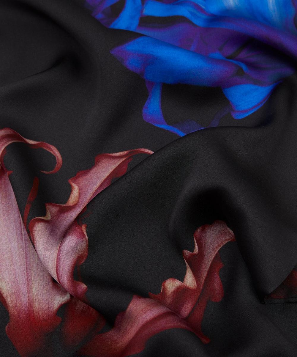 Liberty London Dries Van Noten Black Floral Viscose Scarf