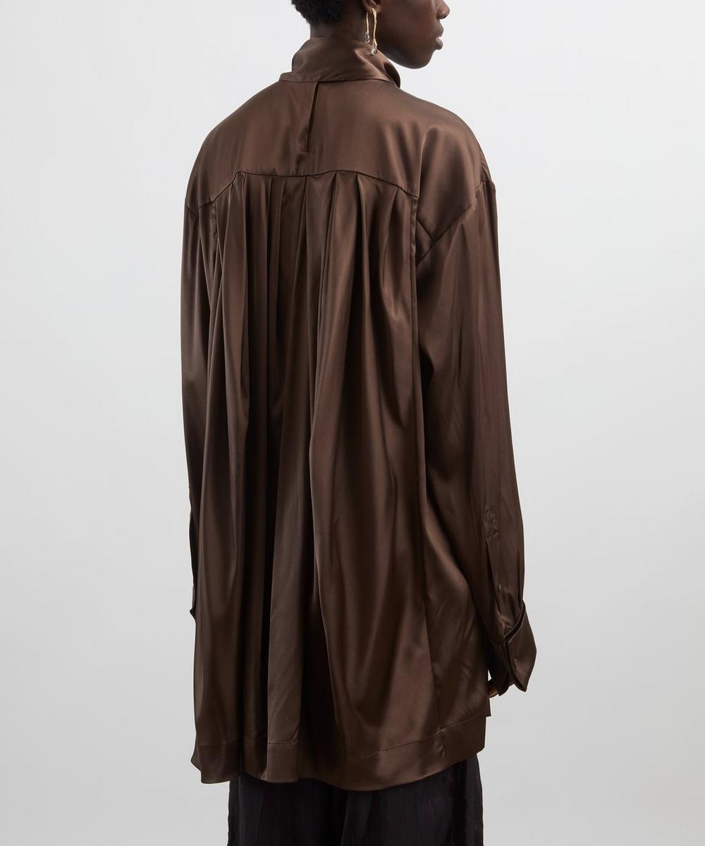 Liberty London Dries Van Noten Brown Loose Silk Shirt