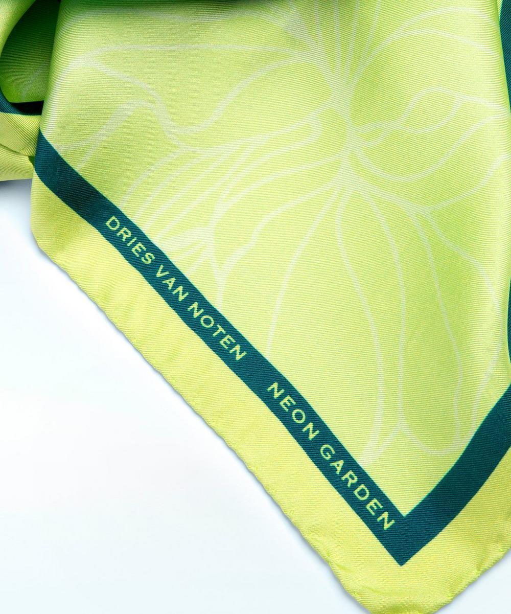 liberty london Dries Van Noten Foulard Neon Garden Silk Scarf