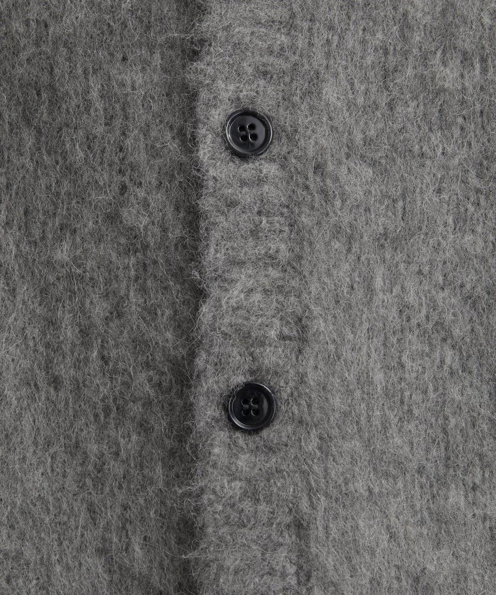 Liberty London Dries Van Noten Grey Cropped Alpaca-Wool Cardigan