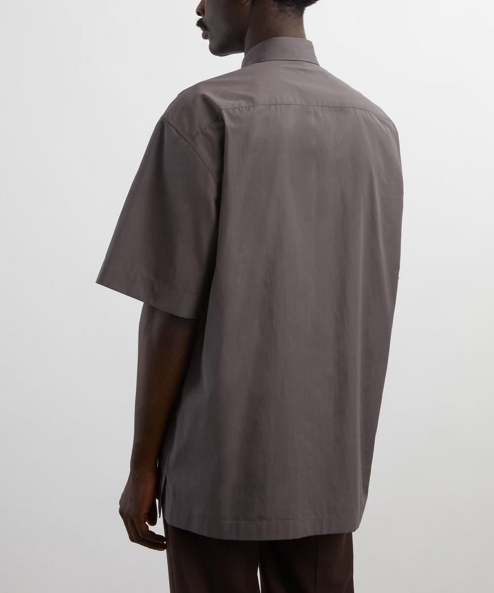 Liberty London Dries Van Noten Grey Embellished Short-Sleeve Shirt