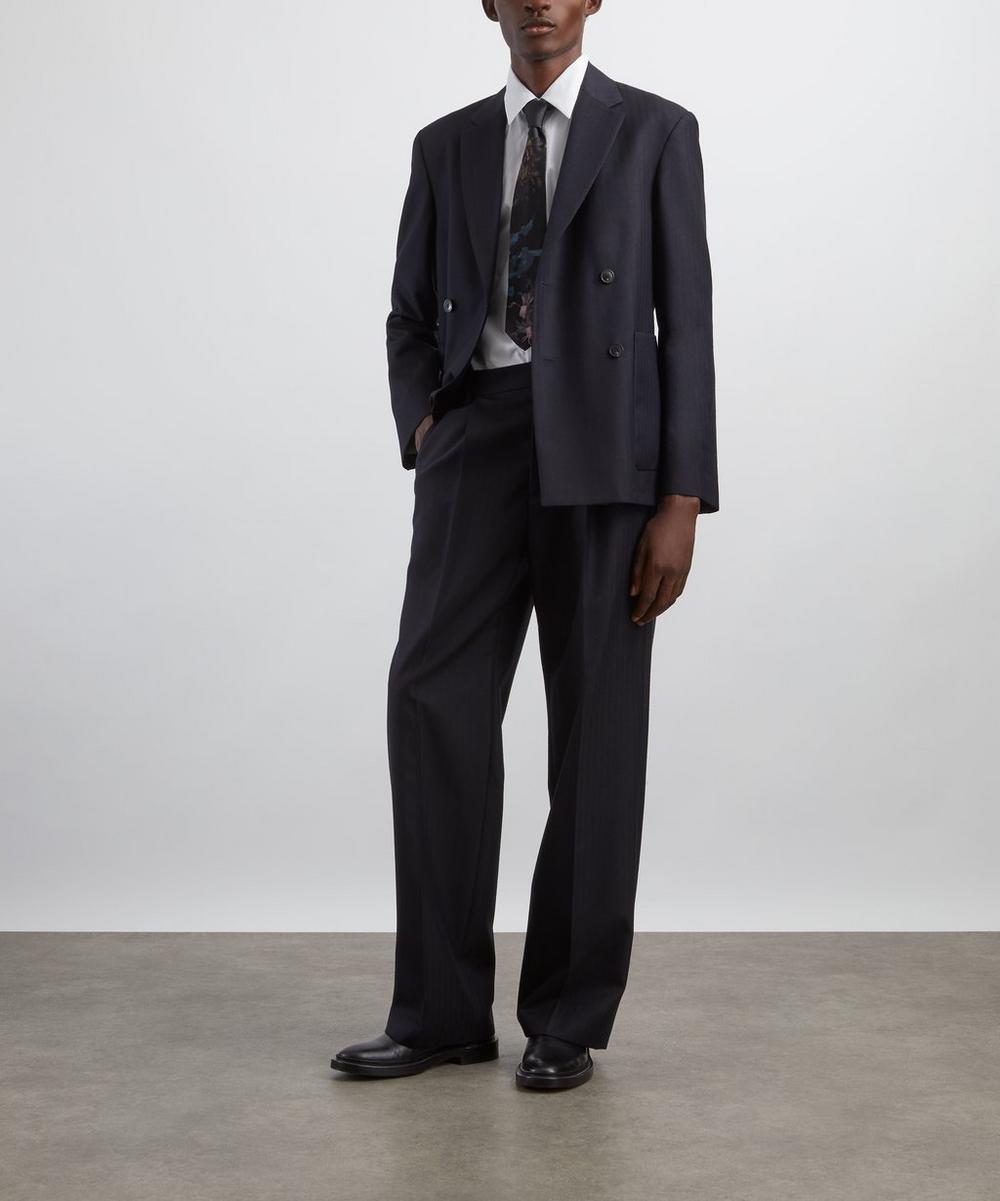 liberty london Dries Van Noten Navy Casual Wool Double-Breasted Blazer