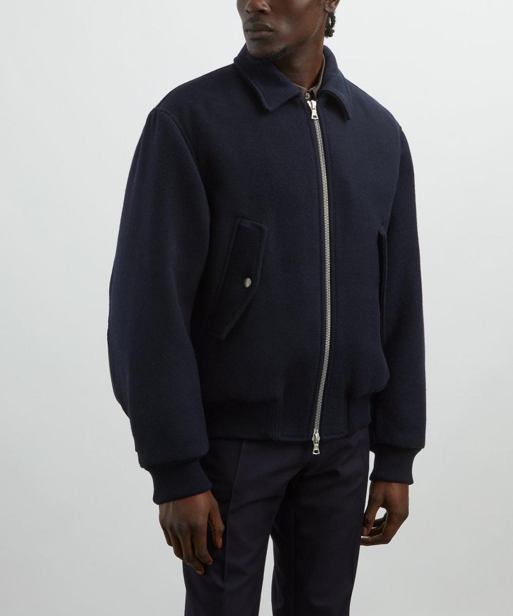 liberty london Dries Van Noten Navy Padded Wool Jacket