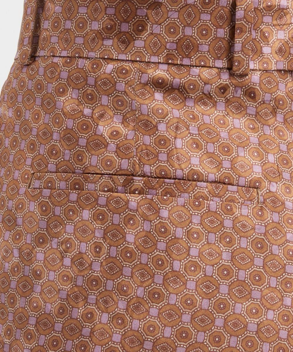 Liberty London Dries Van Noten Peaches Print Satin Trousers